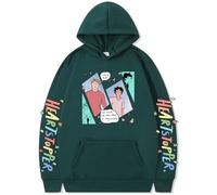 Silver Basic Men's Heartstopper Hoodie Merch Nick and Charlie Graphic Prints Sweatshirt for TV Manga Fans XXL,Deep Green-1