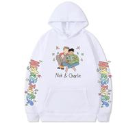 Silver Basic Men's Heartstopper Merch Hoodie Cool Nick and Charlie Prints Sweatshirt Manga TV-Series Jumper