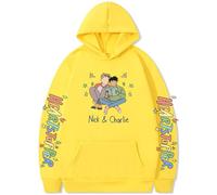 Silver Basic Men's Heartstopper Merch Hoodie Cool Nick and Charlie Prints Sweatshirt Manga TV-Series Jumper L,Yellow-1