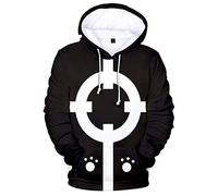 Silver Basic Men's Japanese Anime One Piece Hoodie Sweatshirt Trafalgar Law Luffy Cosplay Costume for Anime Fans XXL,03Black-1