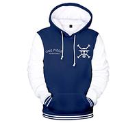 Silver Basic Men's Japanese Anime One Piece Hoodie Sweatshirt Trafalgar Law Luffy Cosplay Costume for Anime Fans XXL,02Blue-1