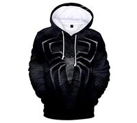 Silver Basic Men's Long Sleeve Spider Hoodies Cool 3D Printed Hoodie Sports Sweatshirt Nice Gift for Superheroes Fans 3XL, Grey Spider4881-7