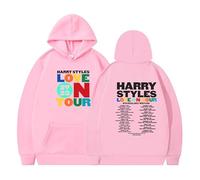 Silver Basic Men's Love on Tour Hoodie Long Sleeve Sweatshirt Love on Tour Concert 2023 Hoodie Music Merch Concert Outfits XL,Pink B-1