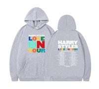 Silver Basic Men's Love on Tour Hoodie Long Sleeve Sweatshirt Love on Tour Concert 2023 Hoodie Music Merch Concert Outfits XXL,Light Grey A-1