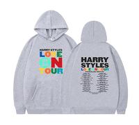Silver Basic Men's Love on Tour Hoodie Long Sleeve Sweatshirt Love on Tour Concert 2023 Hoodie Music Merch Concert Outfits M,Light Grey B-1