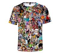 Silver Basic Men's One Piece Anime T Shirt 3D Printed Cool Summer Tshirt Luffy Zoro Cosplay Costume Sportswear Tee Shirts XS,317Anime Members-3