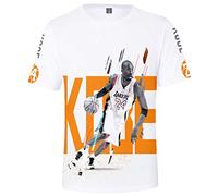 Silver Basic Mens Sportswear Tshirt Summer T shirt Basketball Jersey 3D Printed Tshirt with Famous Basketball Player Graphic XL,White&Orange Jersey-2