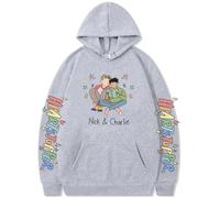 Silver Basic Nick and Charlie Heartstopper Hoodie for Women/Teen Girls TV Series Heartstopper Merch Hoodie M,Light Grey-2