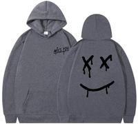 Silver Basic Popular Singer Louis Tom-linson Hoodie for Men/Women Funny Face Print Sweatshirt Techwear Hoodie XL,Deep Grey B-1
