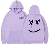 Silver Basic Popular Singer Louis Tom-linson Hoodie for Men/Women Funny Face Print Sweatshirt Techwear Hoodie S,Light Purple B-1
