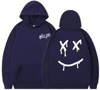 Silver Basic Popular Singer Louis Tom-linson Hoodie for Men/Women Funny Face Print Sweatshirt Techwear Hoodie L,Deep Blue-1
