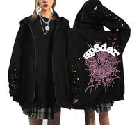 Silver Basic Spider web Harajuku print unisex Hoodie Long Sleeve Loose casual streetwear and winter hooded top-Black4-S1