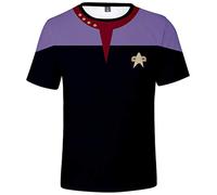 Silver Basic T Shirt for Women Discovery Costume Captain Jim Kirk Uniform Cosplay Costume for LadiesL,Gold Logo Costume-2