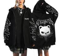 Silver Basic Unisex Oversize hooded sweatshirt Harajuku Printed stray kids Zip Up Hoodie Fashionable Sweatershirt Jacket-Black11-3XL1