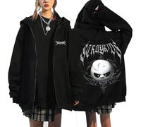 Silver Basic Unisex Oversize hooded sweatshirt Harajuku Printed stray kids Zip Up Hoodie Fashionable Sweatershirt Jacket-Black4-S1