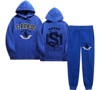 Silver Basic Women's Stray Kids 5 Star Hoodie and Trousers Tracksuit Kpop 2023 New Album 5 Star Clothes for Music Fans XL,Blue-1