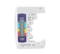 Silver Battery Tester for AAA, AA, C, D, 9v, N, 1.55v Button Cell, Battery Checker LCD Display Power Indicator No Batteries Required