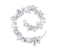 Silver Bauble Tree Garland - 9 ft Christmas Decoration with 84 Baubles in Mixed Finishes