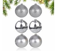Silver Baubles 6pcs Shatter Proof Christmas Tree Baubles Ball Ornaments Xmas Hanging Decorations Holiday Christmas Hanging Ornaments Wedding Party Tree Decor 5 Cm(1 Count)