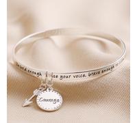 Silver 'Be Brave' Meaningful Word Bangle lisa angel Silver One Size