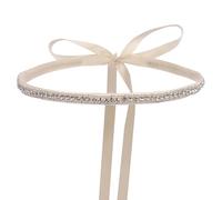 Silver Beaded Belts, Women Belts For Dresses Rhinestone Sash Belt with Satin Ribbon, Women Bridesmaid Dress Belt Diamante Belts Women for Wedding Party Prom Gowns Accessories for Women-Ivory Color