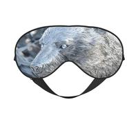 Silver Bear Print Sleep Mask with Adjustable Strap, Comfortable Eye Cover for Travel, Yoga, Napping, Sleeping & Relaxation