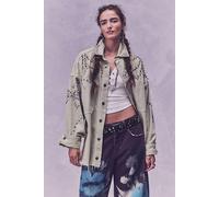 Silver Bells Embellished Shacket Jacket at Free People in Pistachio, Size: Medium - female