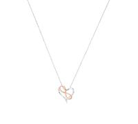 Silver Bi Colour Heart & Infinity Pendant Necklace
