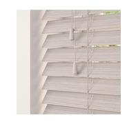 Silver Birch 50mm Faux Wood Venetian Blinds Fine Grained With Strings 120cm Drop 170cm Wide