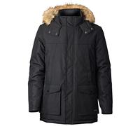 SILVER BIRCH Men's Padded Parka Jacket with Fur Hood and Big Pockets - Winter Warmth Casual Outwear Coat, Journey Man Black XL