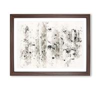 Silver Birch Tree Forest Watercolour Modern Framed Wall Art Print, Ready to Hang Picture for Living Room Bedroom Home Office Décor, Walnut A4 (34 x 25 cm)