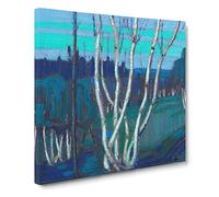 Silver Birches by Tom Thomson Canvas Print | Gallery Wrapped 30mm Frame Wall Art | 14x14 inches | Ready to Hang | Modern Picture | Living Room Bedroom Lounge Office