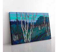 Silver Birches By Tom Thomson Classic Painting Canvas Wall Art Print Ready to Hang, Framed Picture for Living Room Bedroom Home Office Décor, 76x50 cm (30x20 Inch)