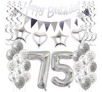 Silver Birthday Decoration 75 Years Women Man, Balloon 75th Birthday Women Decoration, Balloons 75th Birthday Decoration Woman Silver, Party Decoration 75th Birthday Men 75 Years Woman Birthday