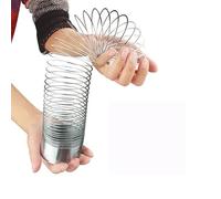 Silver/Black/Gold/Blue/Purple Metal Magic Rainbow Big Steel Spring Nostalgic Go Down The Stairs Walking Toy Spring(Purple)