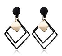 Silver Black Round Drop Women Hollow Out Bohemia Korea Simple Big Statement Earrings Modern Fashion Jewerly Brincos Gifts For Girlfriend, Wife, Sister, Daughter,