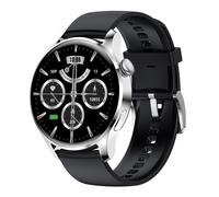 (Silver&black-silicone) 1.35 inch IPS Full-Touch Screen BT Call Dynamic Heart Rate Blood Oxygen Pressure Monitor Professional Motion Analysis