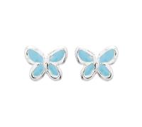 Silver Blue Butterfly Stud Earrings - 5mm - F04045