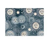 Silver Blue Moon And Stars Glass Chopping Board Warren Reed - Designer Blue One Size
