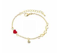Silver Bracelets For Women Heart Shape Metal Bracelet Charm Wrist Bangle Girls Accessories Holiday Gifts Nail Bracelet (Gold, One Size)