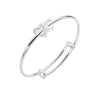 Silver Bracelets For Women Push Pull Bracelet Cute Double Heart Shape Design Adjustable Sterling Silver Bracelets For Womens Girls Matching Couple Bracelets (Silver, One Size)