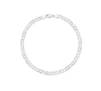 Silver Bracelets， Lobster Clasp Fashion High-End 4Mm Simple S925 Sterling Silver Basic Matching Cuban Chain Bracelet, Energy Jewellery For Women Men Platinum