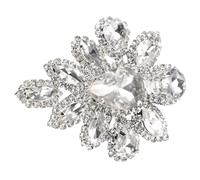 Silver brooch,Crystal Corsage Pin,Lovely Corsage Brooch Metal and Crystal Wedding Flower Brooch Fashion Brooch Pin Exquisite Craftsmanship