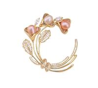 Silver brooch,pearl brooch,Brooches and Pins Elegant Bell Orchid Brooch Light Luxury Retro Pearl Brooch Suit Coat Decorative Pin