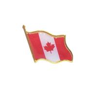 Silver Brooches For Women Uk Canada Flag Pin Canadian National Lapel Pins Prooch Pin Patriotic Canada Badge Collar (Red, 3x3cm)