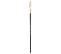 Silver Brush Grand Prix Filbert Long Handle Brush, Hog Bristle, Dark Green
