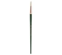 Silver Brush Grand Prix Round Long Handle Brush, Hog Bristle, Dark Green, Size 8