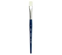 Silver Brush Limited 1902S-8 Bristlon Professional Bright Brush, Premium Hog-Imitation Stiff White Synthetic Filament Oil and Acrylic Paint Brush, Size 8, Short Handle