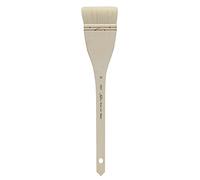 Silver Brush Limited 5001-30 Silver Atelier Professional Flat Hake Brush, Premium Natural Goat Hair Filament Watercolour Brush, Size 30, Long Handle