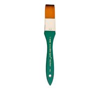 Silver Brush Limited 6814S Crystal Professional Wide Wash Paint Brush, Brown-Tip Golden Synthetic Filament Watercolour Brush, Size 1 Inch, Short Handle